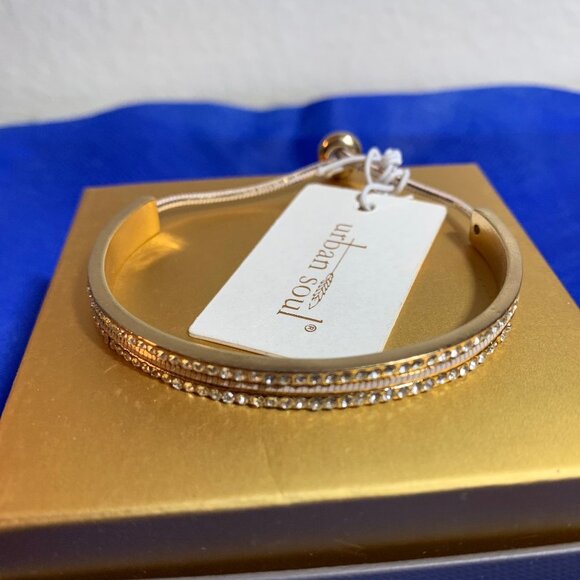 Urban Soul Gold-Tone Pave Sliding Bracelet - Picture 1 of 5